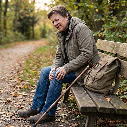 Older adult gardening freely, demonstrating improved mobility and stability.